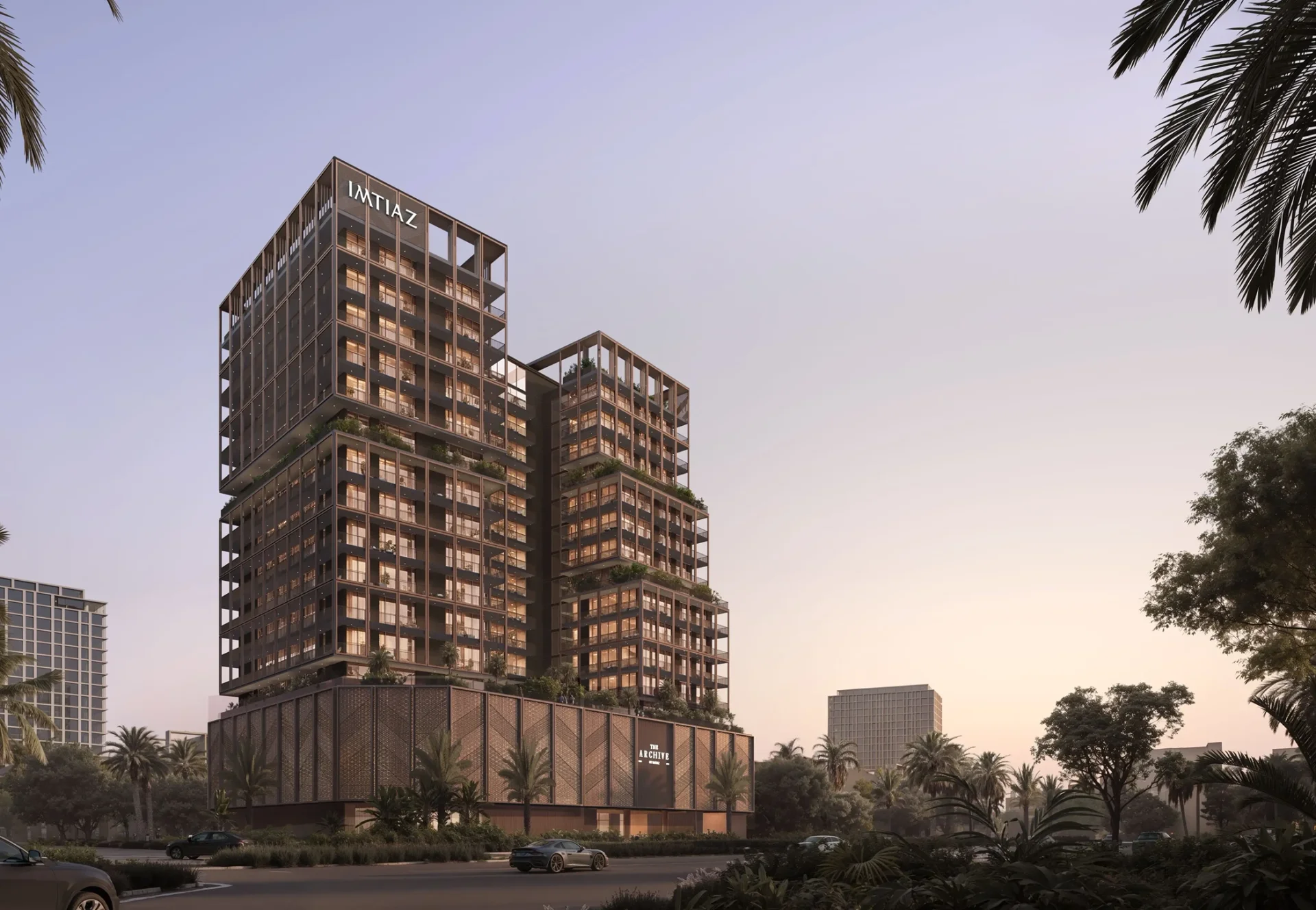The Archive by Imtiaz residential towers at dusk