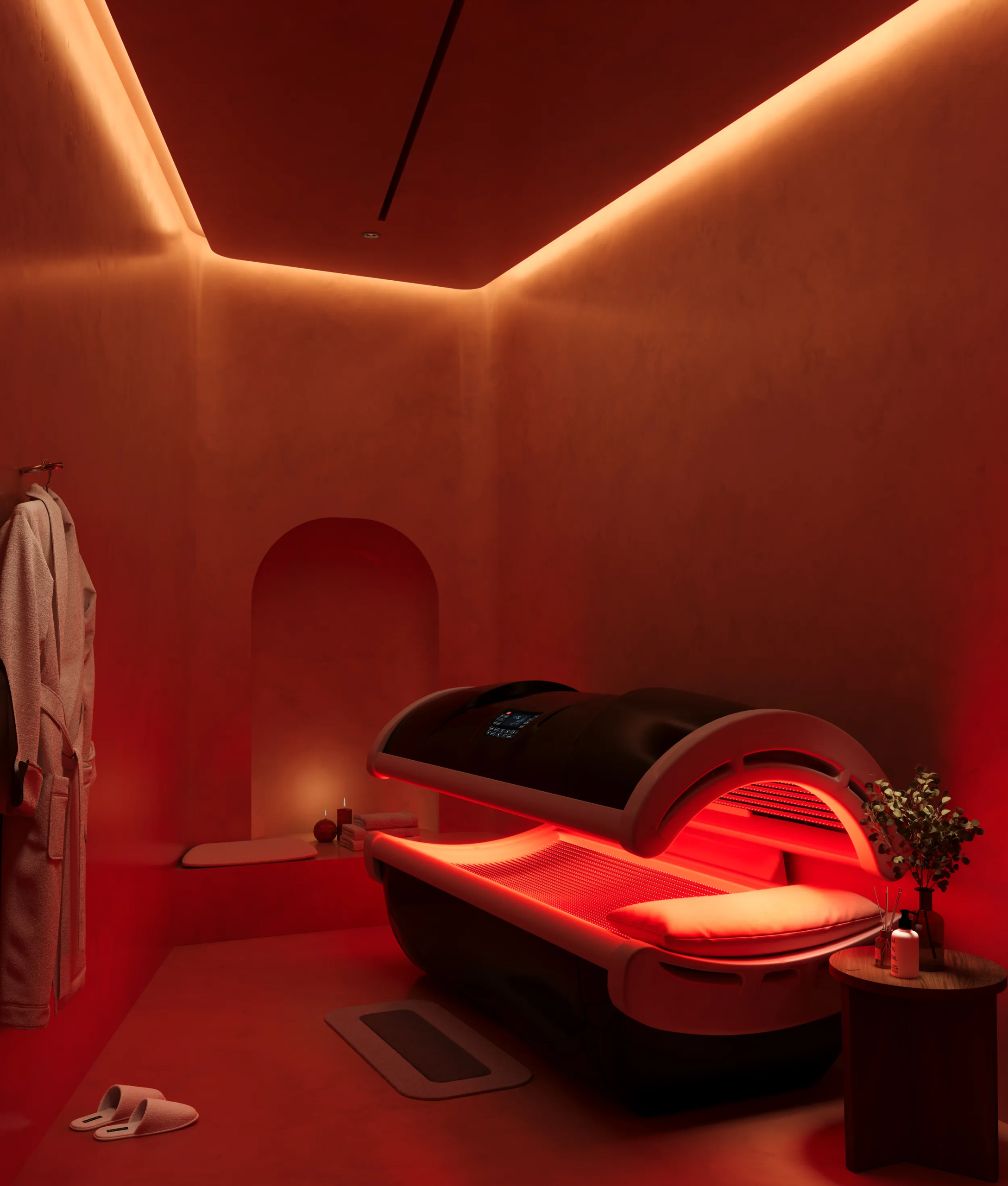 Red light therapy recovery room at KORE by Imtiaz