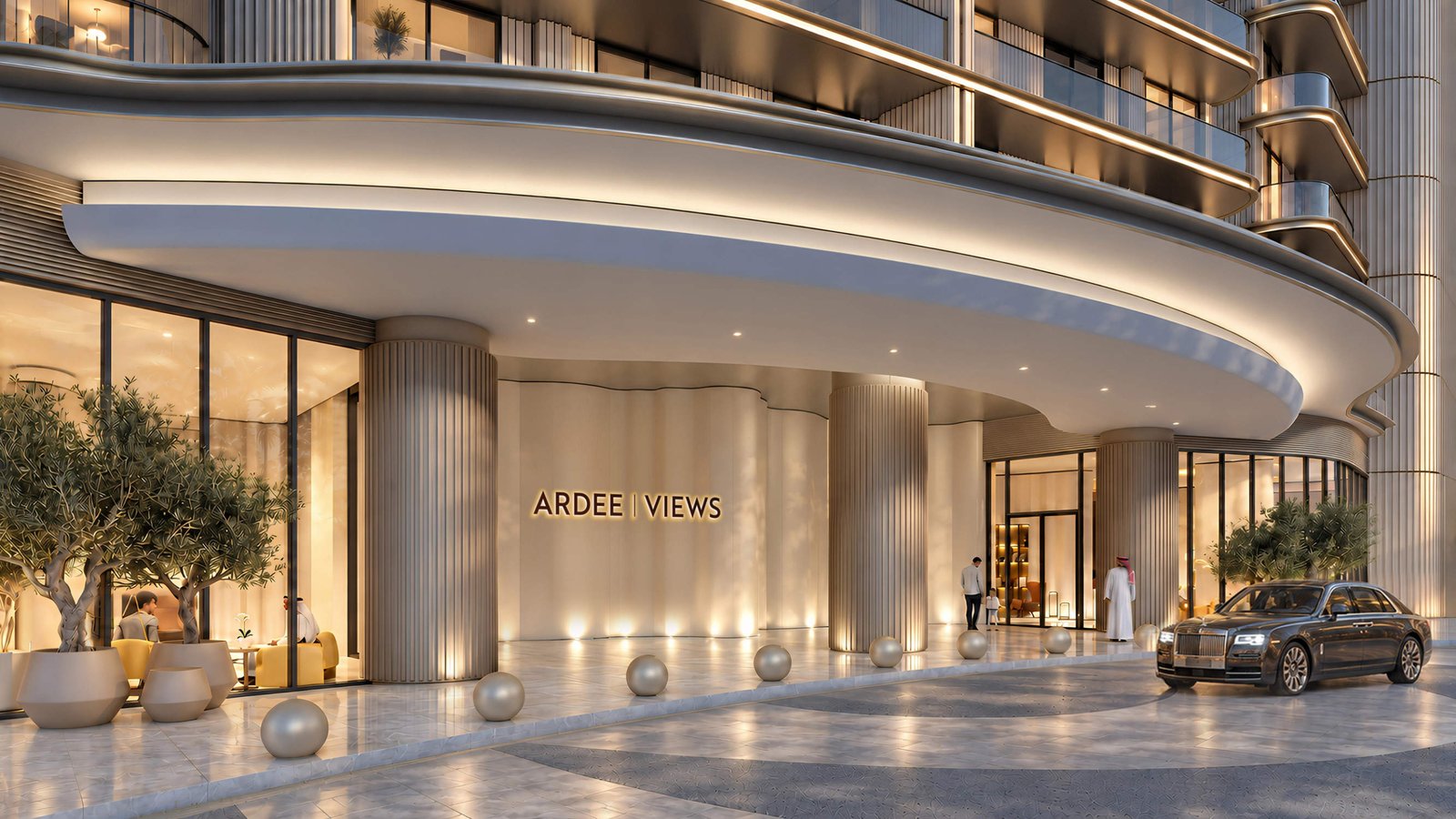 Arrival drop-off and entrance at The Views by Ardee