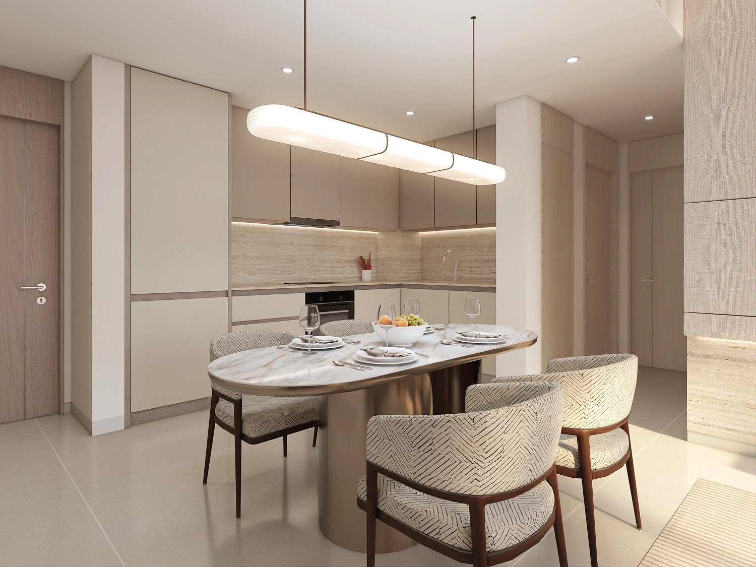 Fitted kitchen and dining area at The Views by Ardee