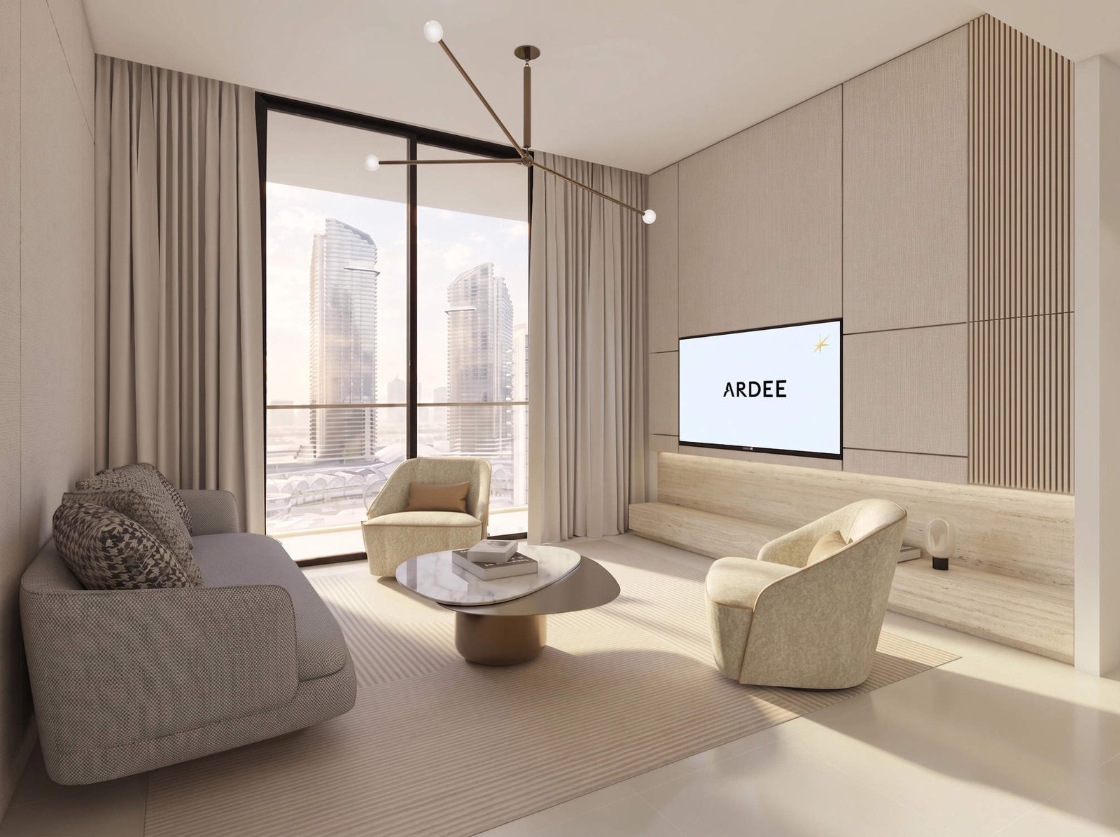 Apartment living room at The Views by Ardee
