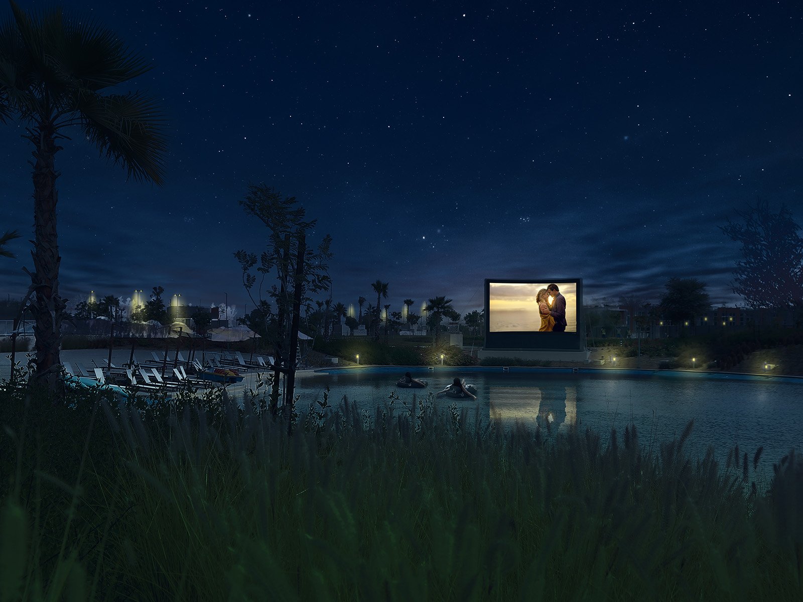 Floating cinema at DAMAC Hills 2