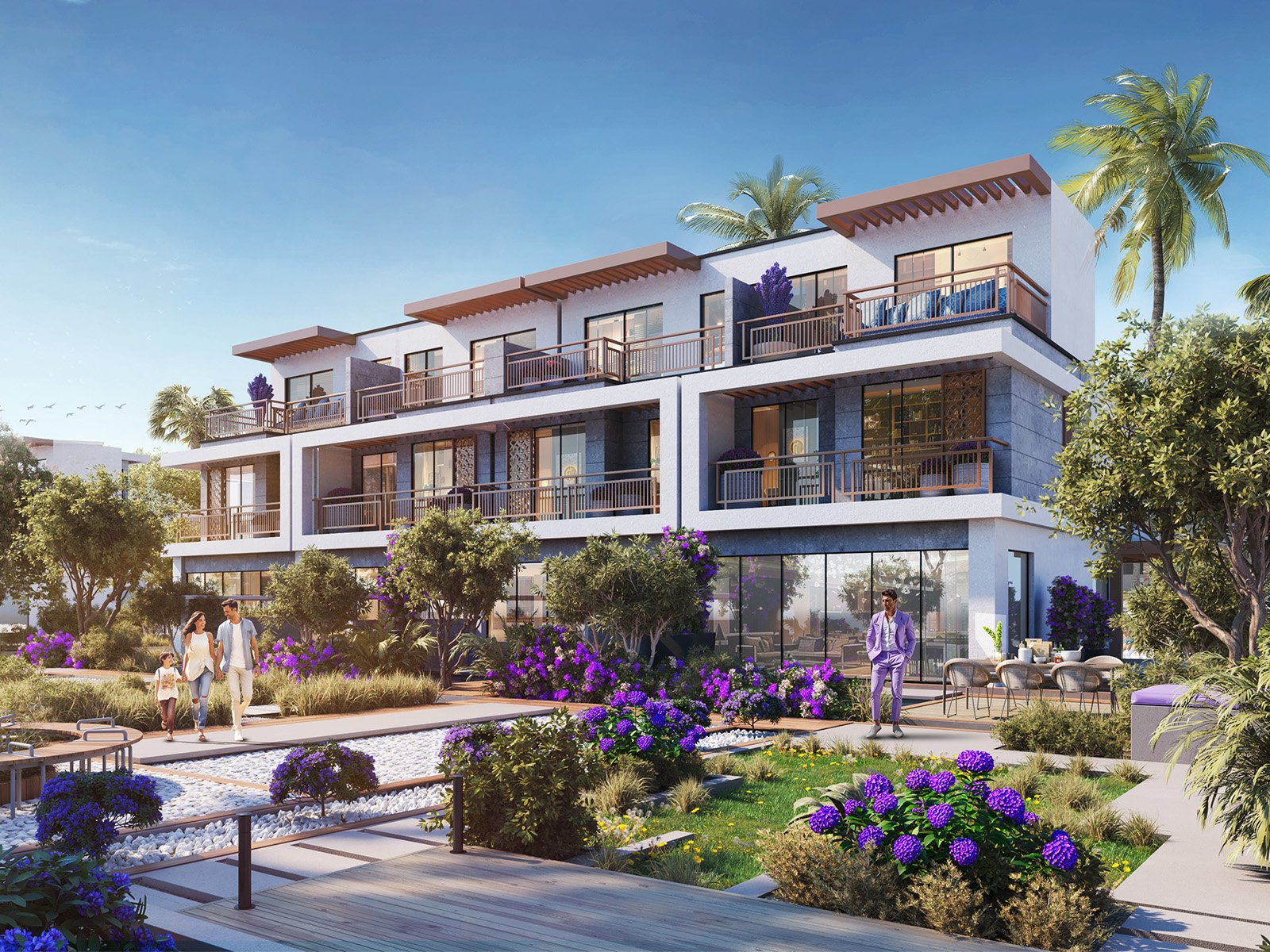 Violet 4 townhouse exterior, DAMAC Hills 2